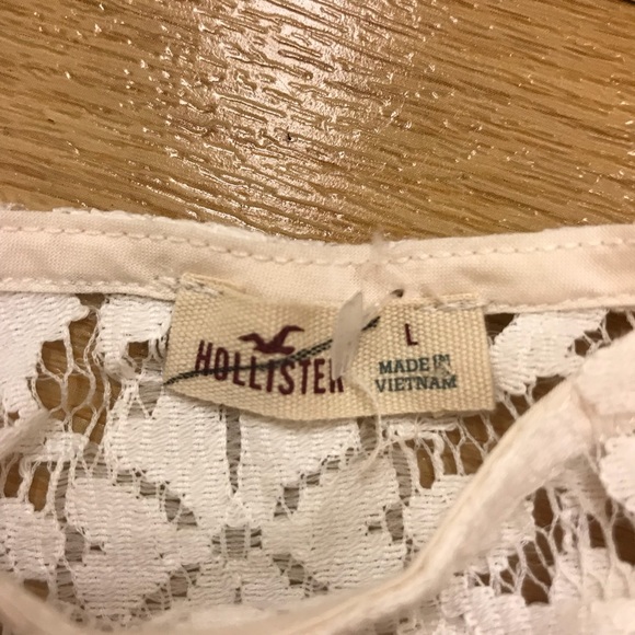 Hollister Crop Top Crochet Lace Size L Top - Picture 2 of 2
